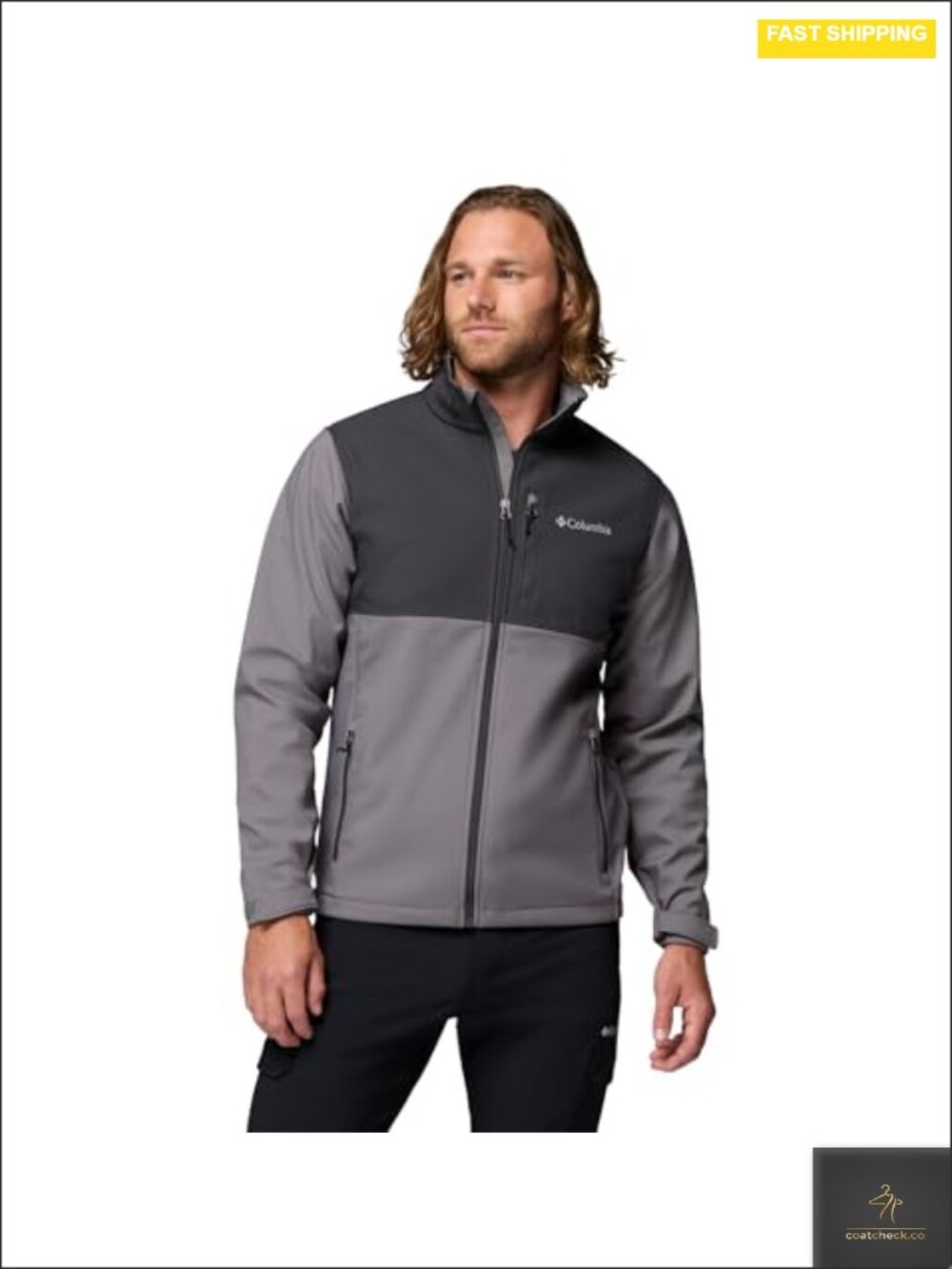 Men's Ascender Softshell Jacket 100% Polyester Water Resistant Classic Fit
